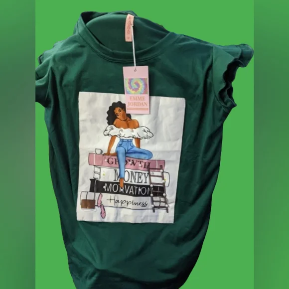 Emme Jordan Graphic Tee (Green) - Picture 3 of 5